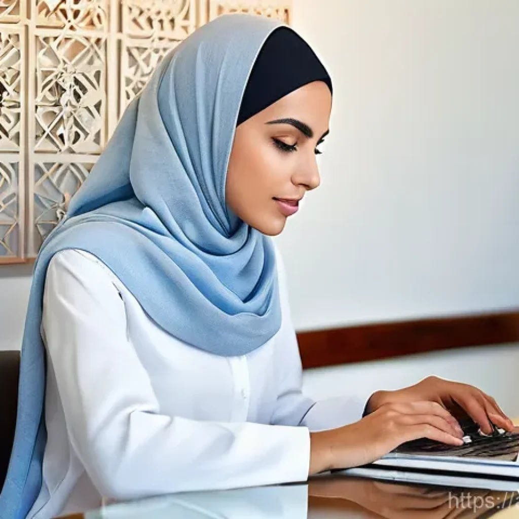다이어트 지도사의 업무환경과 장단점 - **Prompt 1: Morning Planning and Focused Preparation**
    "A dedicated Arab female dietitian in her...