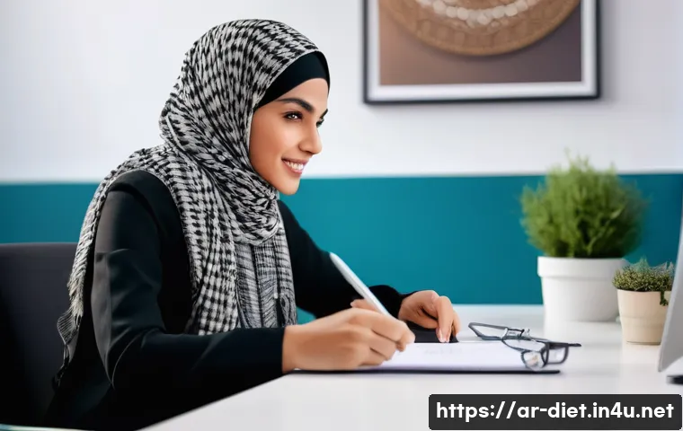 다이어트 지도사에게 필요한 소프트 스킬 - A warm, inviting scene of an Arabic nutrition coach attentively listening to a Middle Eastern client...