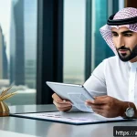 Home 23 다이어트 지도사 연봉협상 팁 - A professional Arab dietitian in modern business attire, confidently sitting at a negotiation table ...